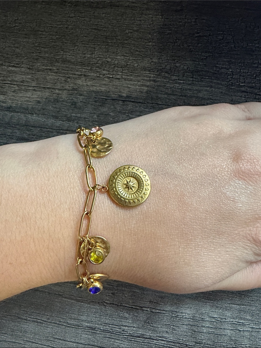 GP SS Multi Color Round Charm Bracelet - Picture 2 of 2